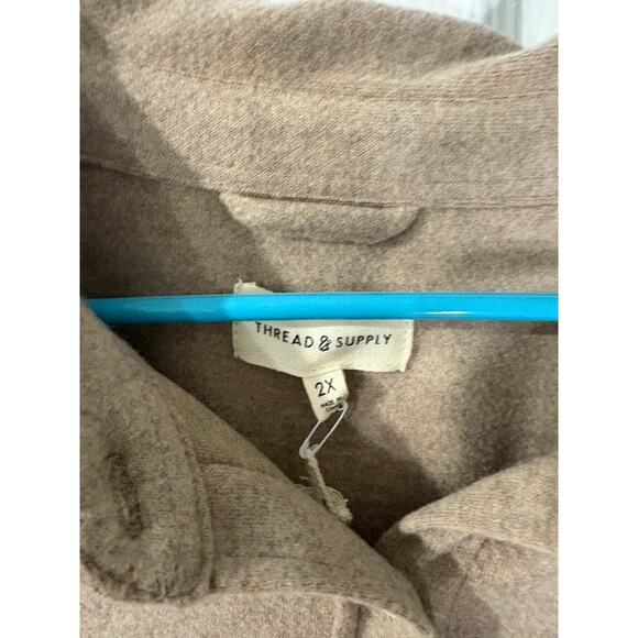 Thread & Supply Sandwashed Rylan Button-up Shirt Plus Size 2XL - Picture 2 of 3